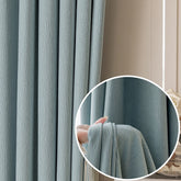 Cortina Personalizada Térmica Blackout em Chenille Jacquard Azul Céu da Geórgia